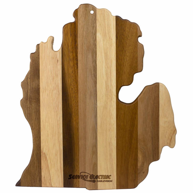 Rock & Branch® Shiplap Series Michigan State Shaped Wood Serving and Cutting Board