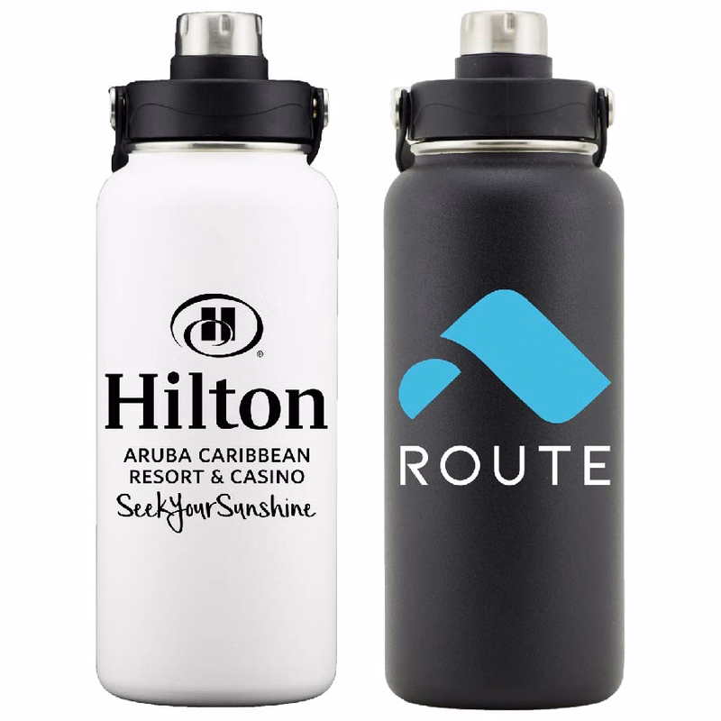 Atlantis 34 Oz. Stainless Steel Double Walled Vacuum Insulated Bottle (Black)