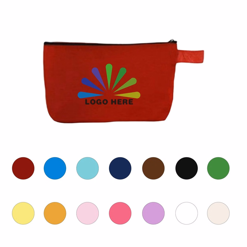 Canvas Zipper Pouch With Side Tab