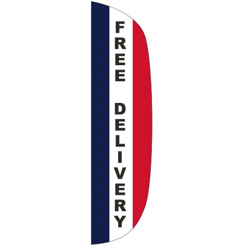 "FREE DELIVERY" 3' x 12' Message Flutter Flag 1