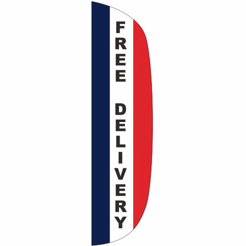"FREE DELIVERY" 3' x 12' Message Flutter Flag