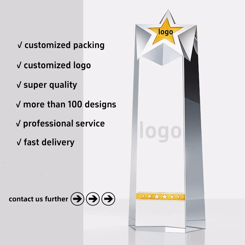 Crystal Trophy Award Personalized Glass Tournament Souvenir