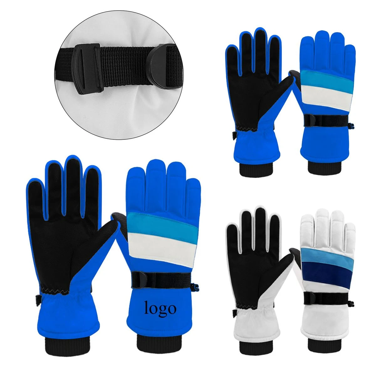 Windproof Buckle?Strap Winter Snow Gloves 1