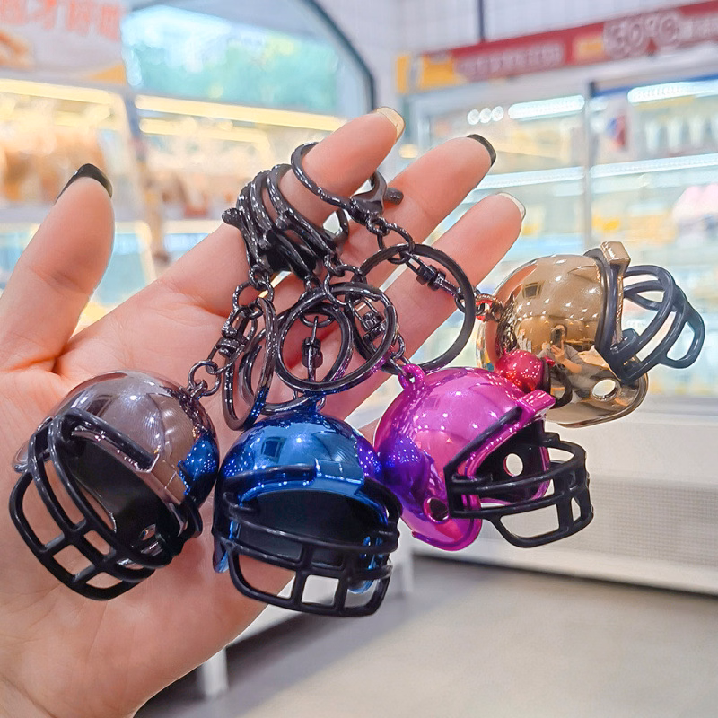 Plastic Mini Football Helmet Keychain