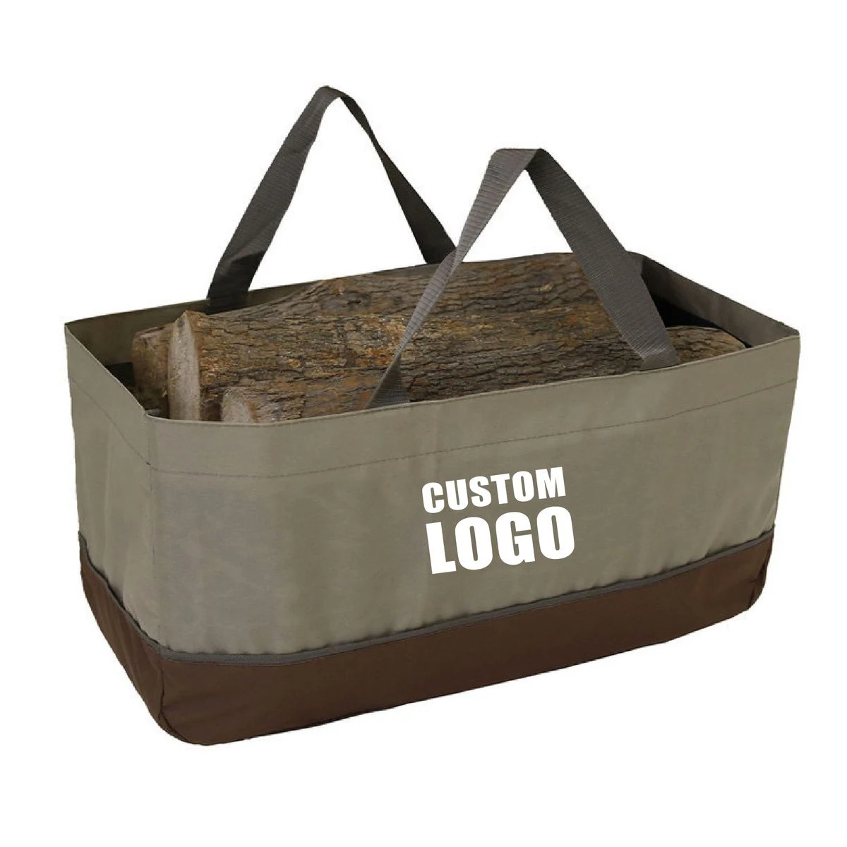 Foldable Oxford Tote Bag for Firewood Carrier/Storage, custom tote bag with logo imprint 1