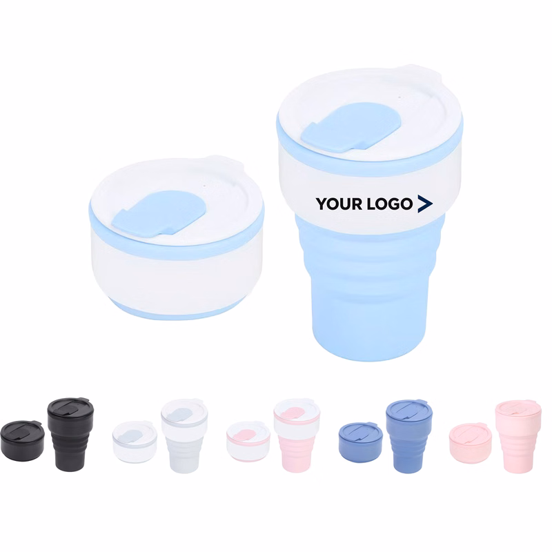 Custom Logo Collapsible Silicone Travel Coffee Mug