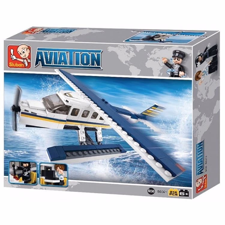 Sea Plane Building Brick Kits - 214 Pieces Ages 6+