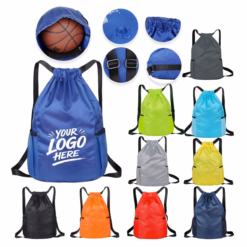 Waterproof Drawstring Gym Backpack Sports Gear Bag