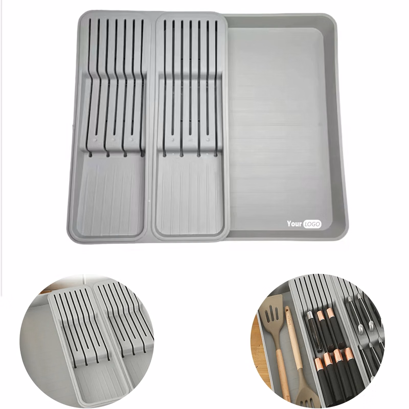 Polypropylene Double-Knife Rack Kitchen Drawer Storage Box