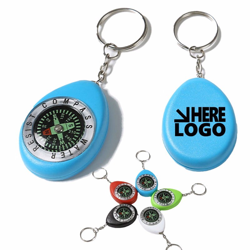 MOQ 100 Luminous Compass Keychain Navigation Tool