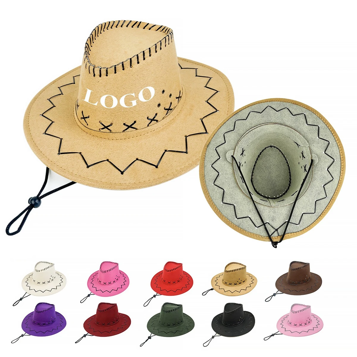 Windproof Cord Western Cowboy Outdoor Hat 1