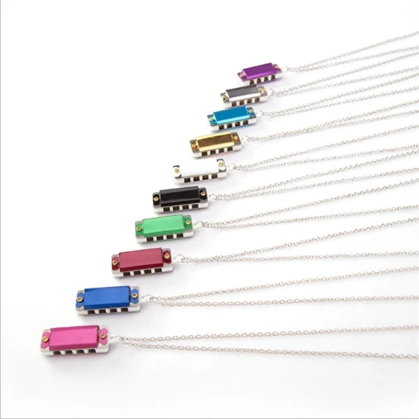 New Cute Mini Harmonica 4 Hole 8 Tone Necklace 1