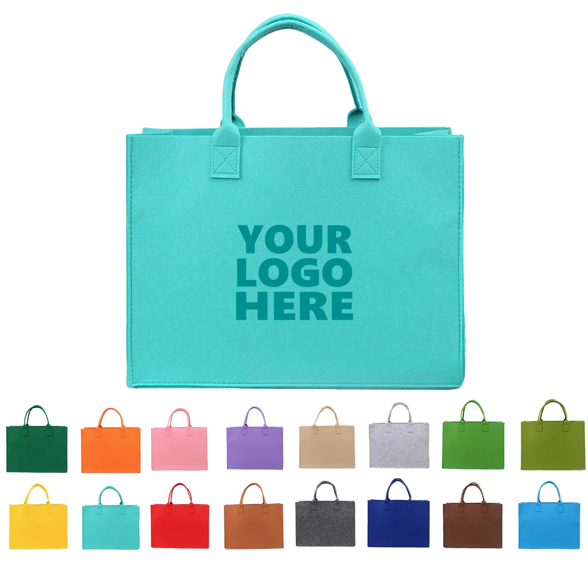 Custom Reusable Durable Felt Tote Bag, custom tote bag with logo imprint 1
