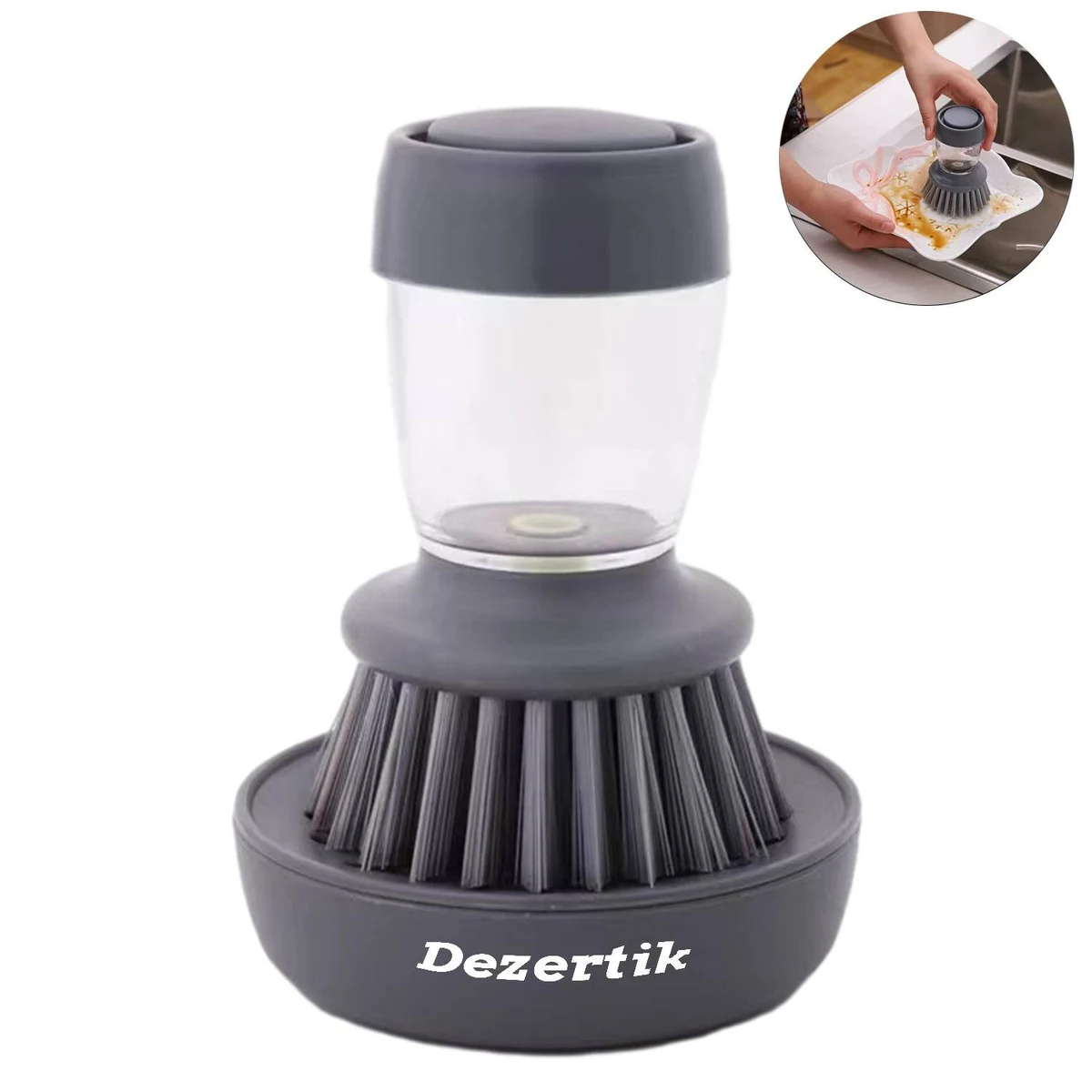 Household pots and bowls press liquid sponge cleaning brush 1