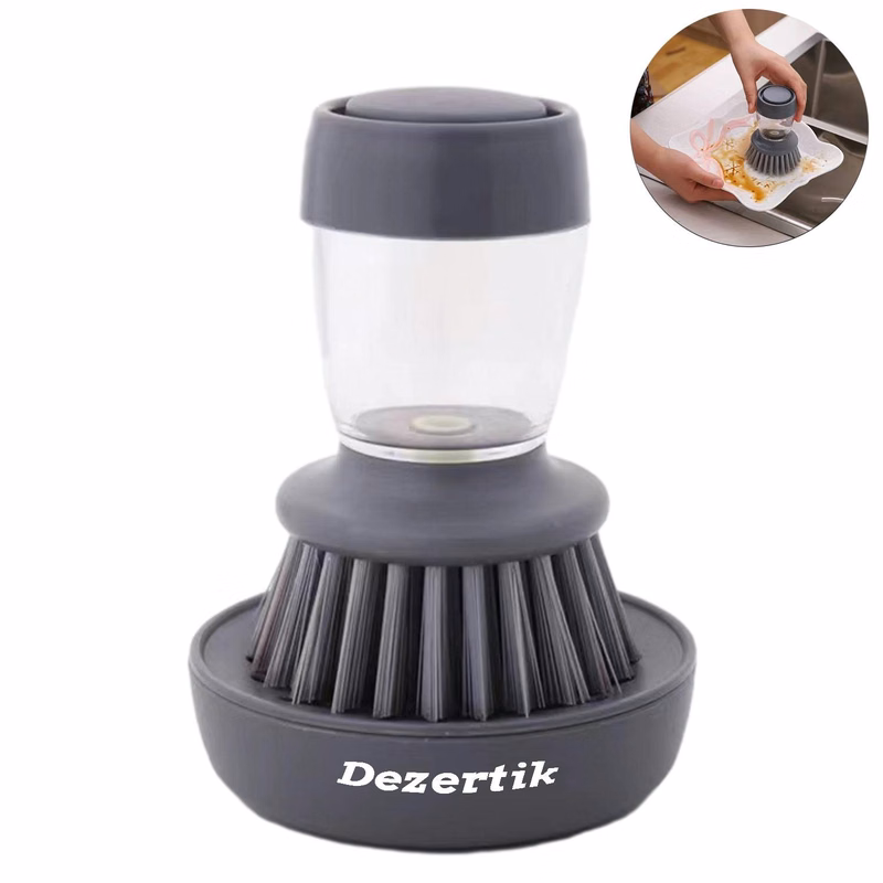 Household pots and bowls press liquid sponge cleaning brush