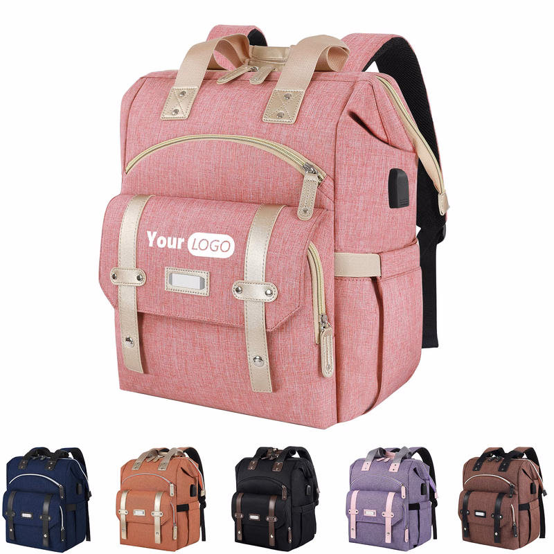 Oxford RFID Anti-Theft USB Travel Diaper Duffel Bag