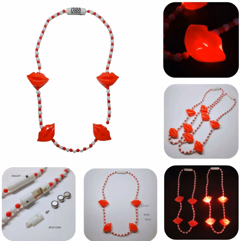 Lip-Shaped Sparkling Necklace