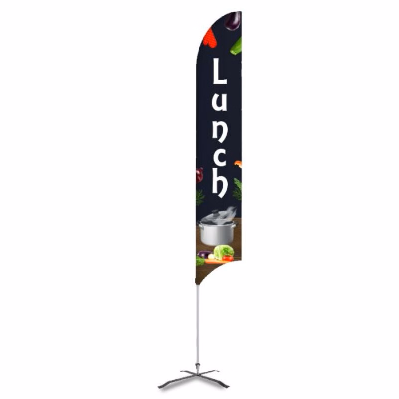 Lunch Pre Printed 15' G7 Feather Flag - Black