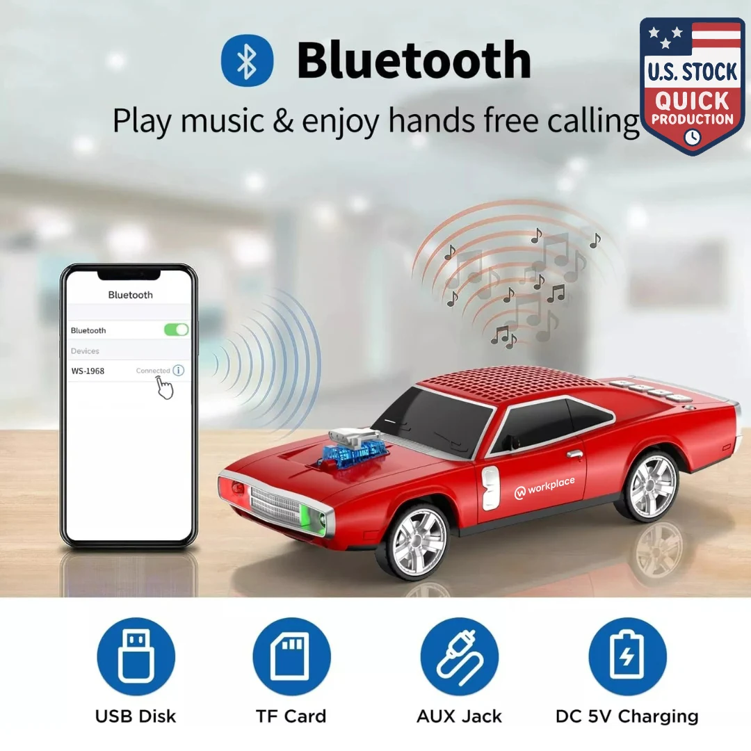 SonicWave Drive Muscle Car Bluetooth Speaker 1
