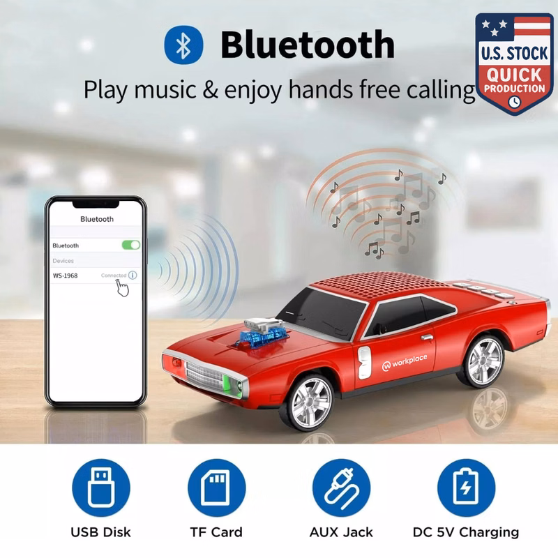 SonicWave Drive Muscle Car Bluetooth Speaker