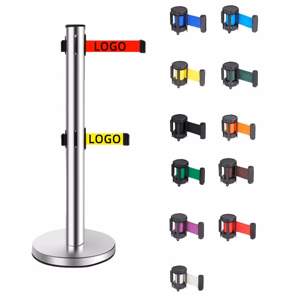 Dual Belts Stainless Steel Retractable Stanchions