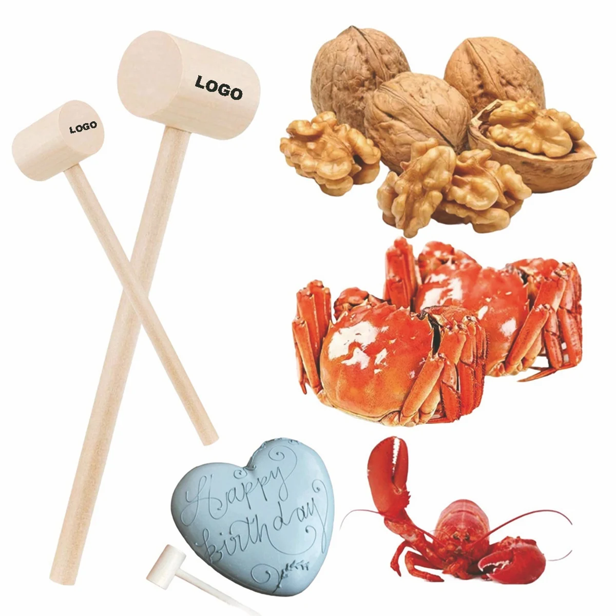 Wooden Crab Or Lobster Mallets Seafood Hammers 1