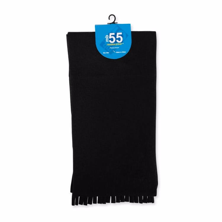 Adult Fleece Scarves - Black 58" x 7.5"