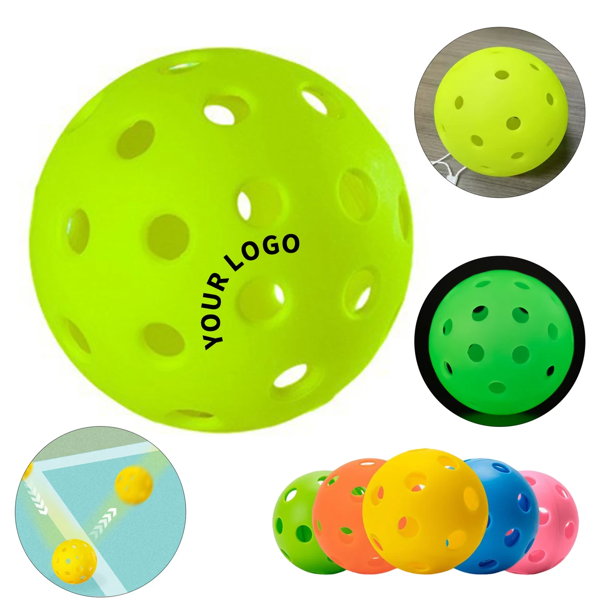 Official Size Pickleball Forty Hole Design 1