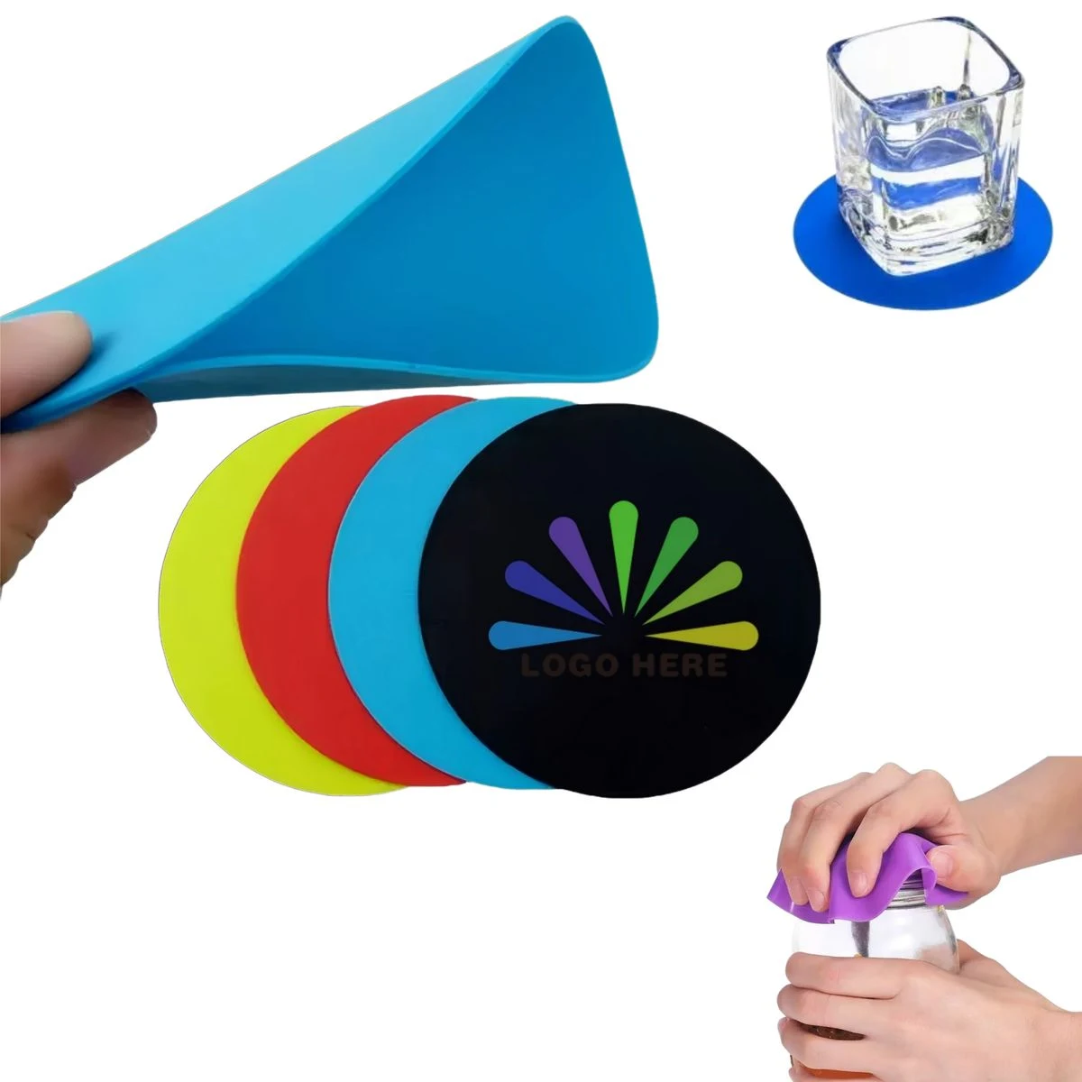 Silicone Coaster With Bottle Opener 1