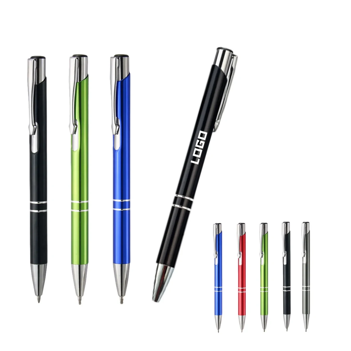 MOQ 100 Office Double Ring Metal Ballpoint Pen 1
