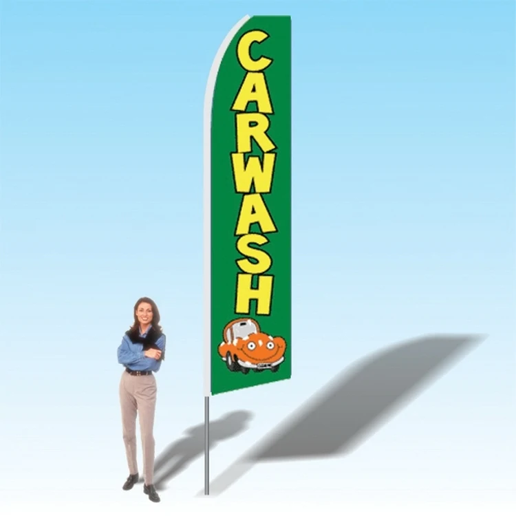 15FT Car Wash Green Advertising Banner Flag 1