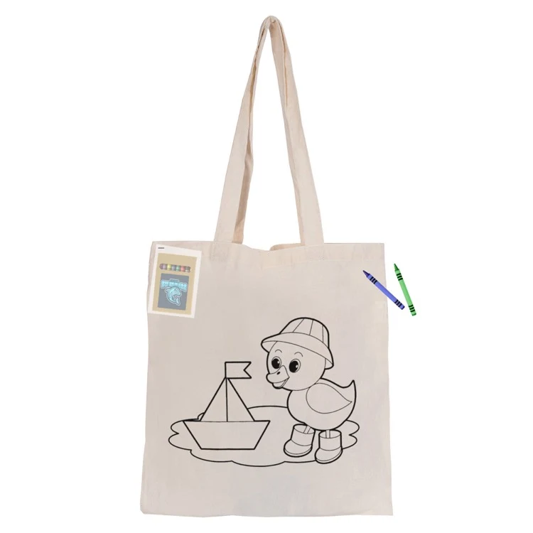 Colouring Calico Bag No Gusset, custom tote bag with logo imprint 1