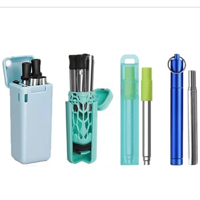 Reusable Stainless Steel Folding Straw with Case and Brush 1