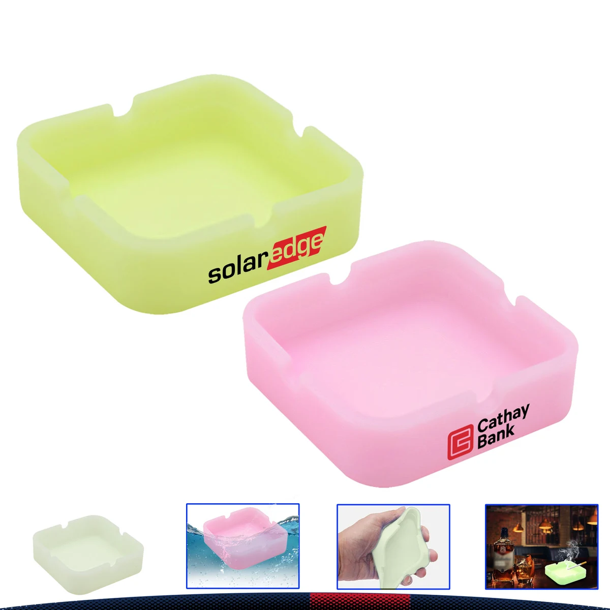Square Fluorescence Ashtray 1