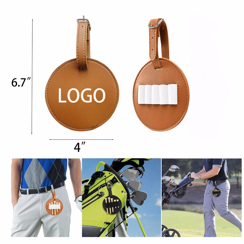 Golf Tee PU Leather Storage