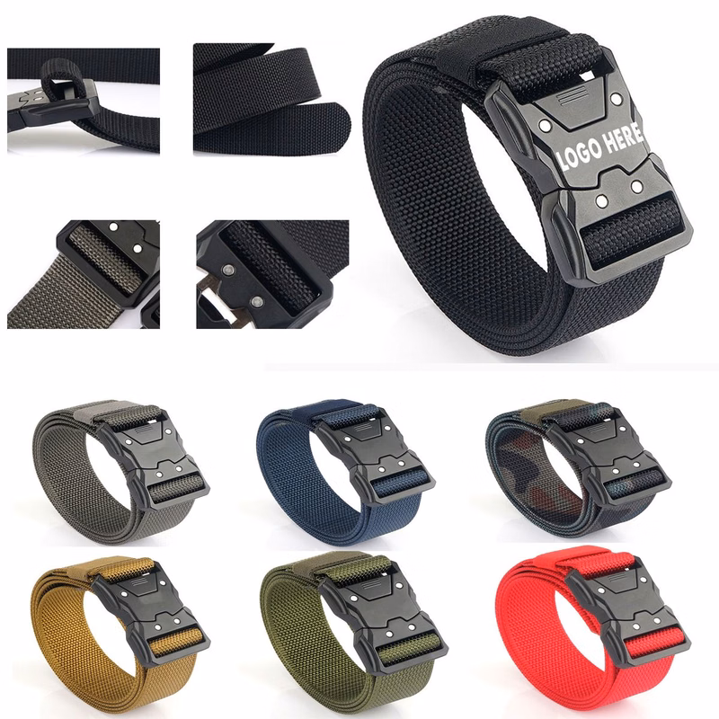 Heavy-Duty Tactical Belt with Quick-Release Metal Buckle