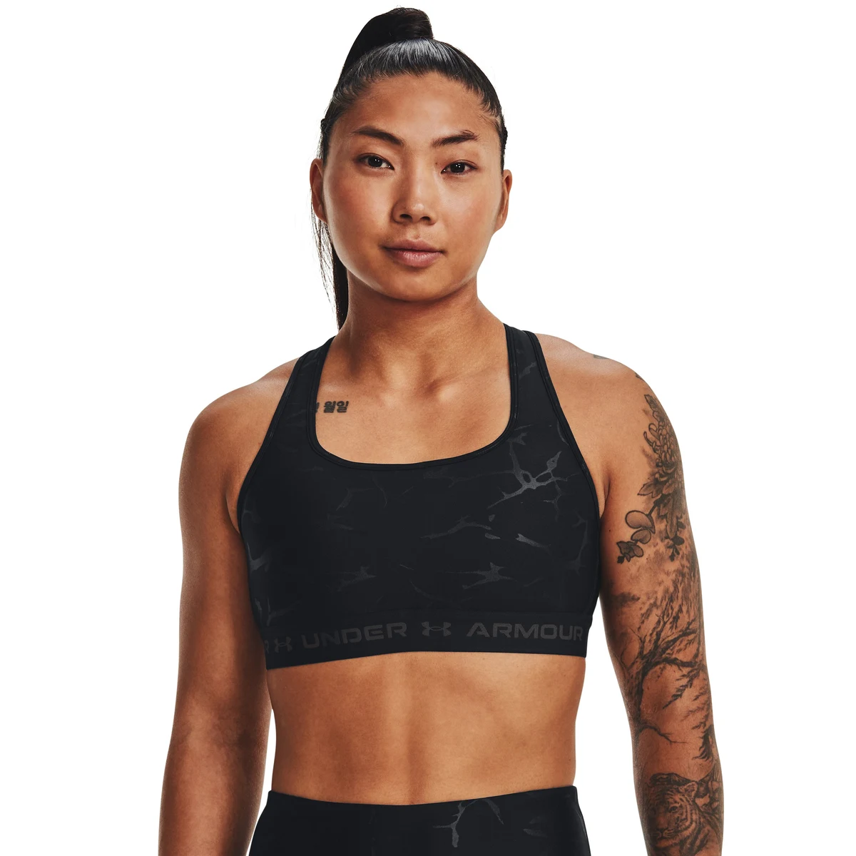 Armour Mid Crossback Emboss Women's Sports Bra 1