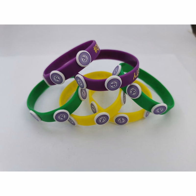 Silicone Bracelet with three buttons