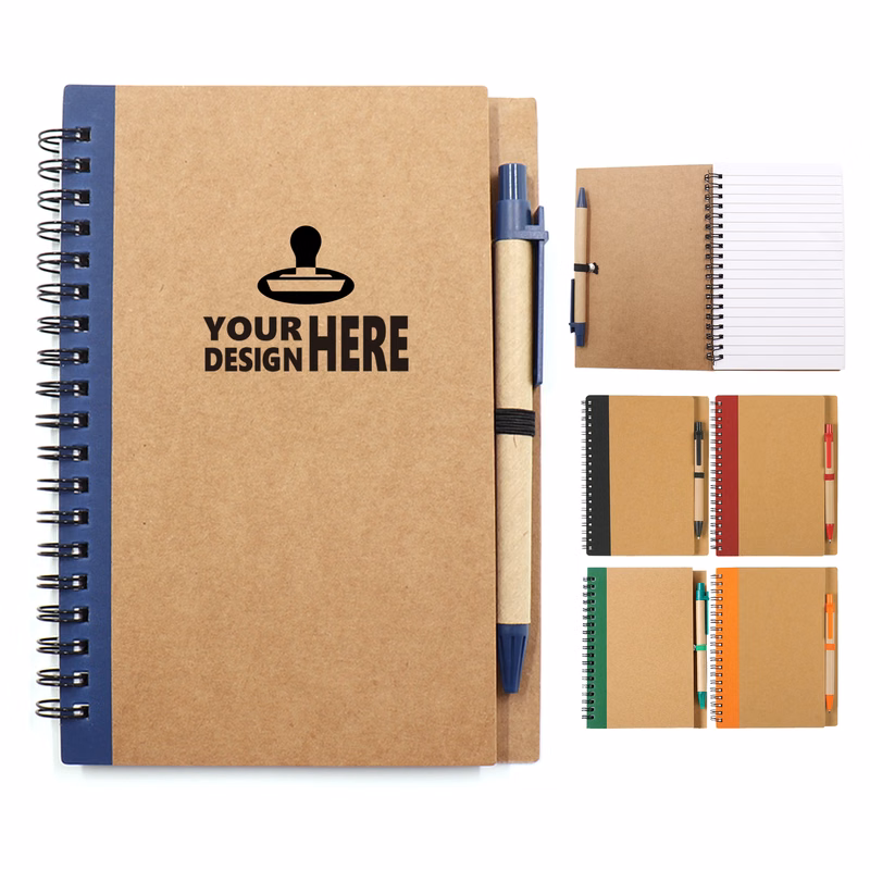 Paper Spiral Notebook with Pen
