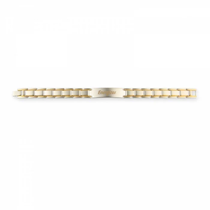 Magnetic Bracelet (Square Links w/Gold Accent Lines) 1