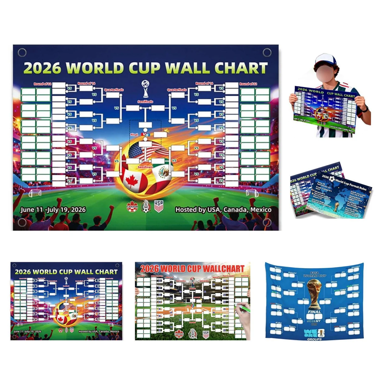 Custom 2026 World Cup Double Sided Schedule Poster 1