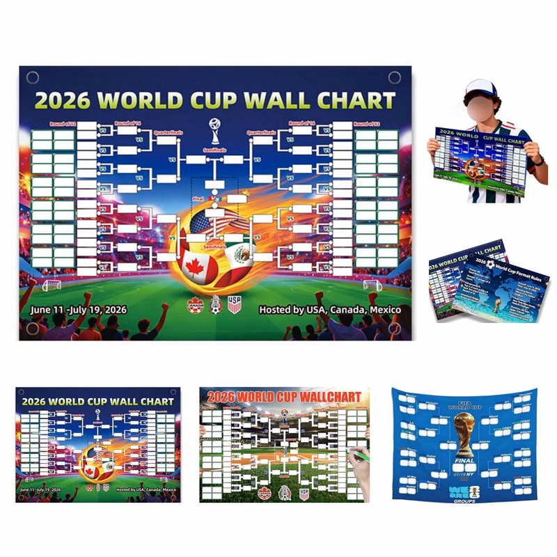 Custom 2026 World Cup Double Sided Schedule Poster