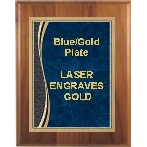 9" x 12" Cherry Finish Plaque with a Red Marble Patina Plate 1