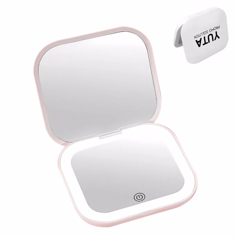 Rechargeable Portable Foldable Makeup Mirror w/ Lights