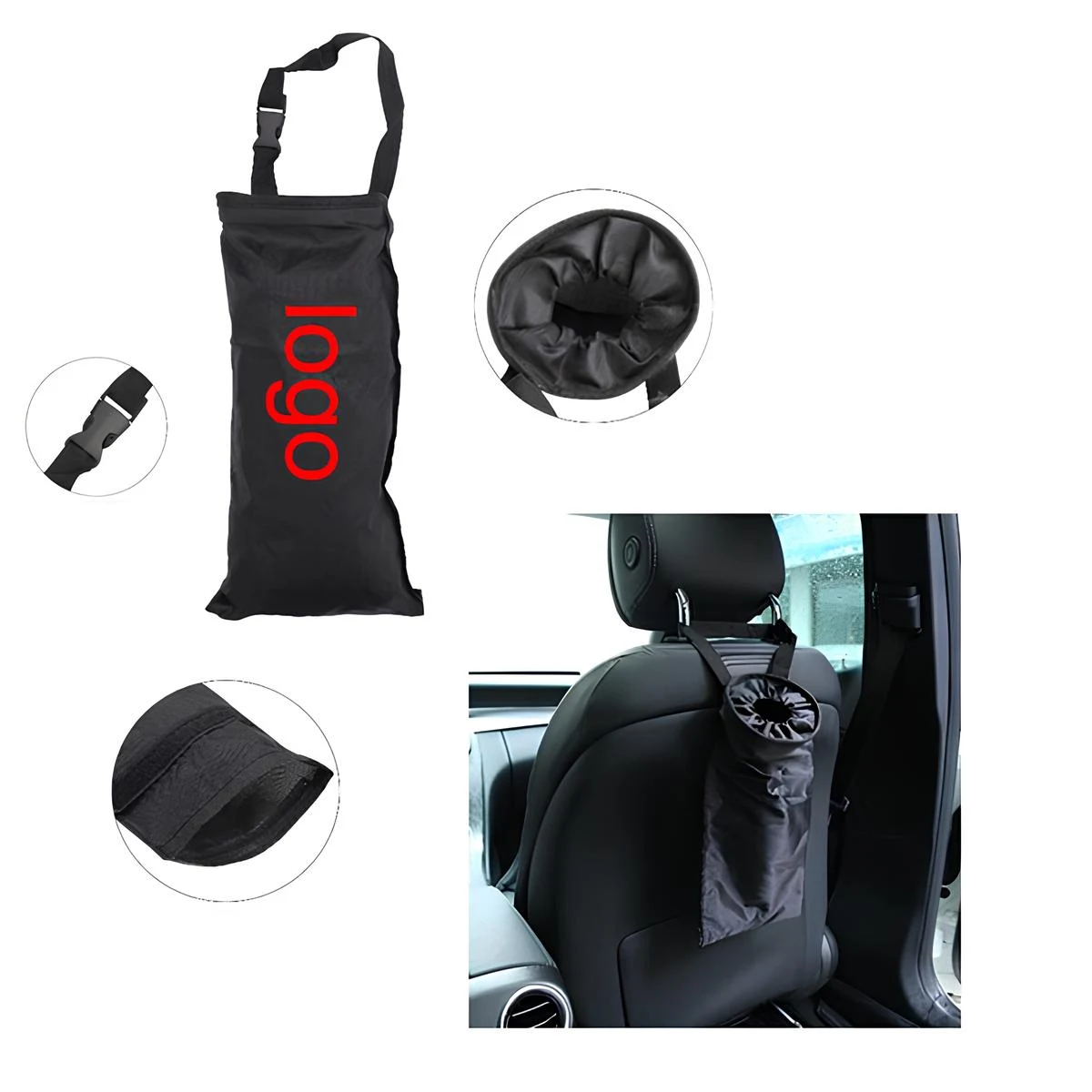 Car Trash Storage Headrest Bag 1
