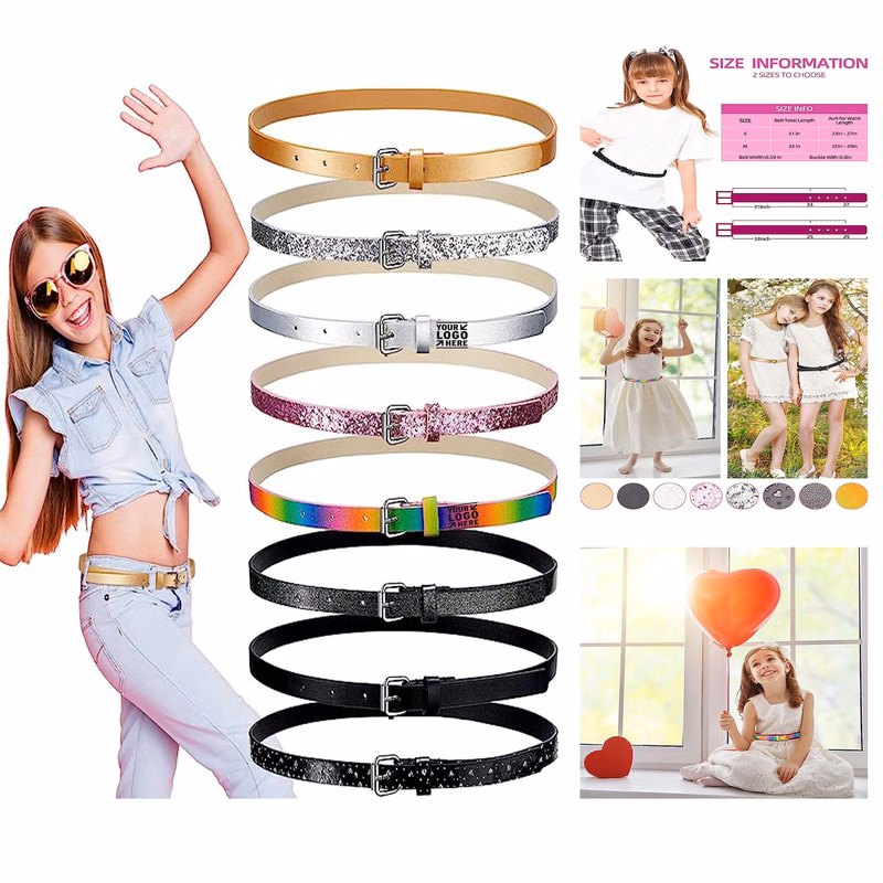 Kids Girls Dress Belts Skinny Waist Rainbow Belt