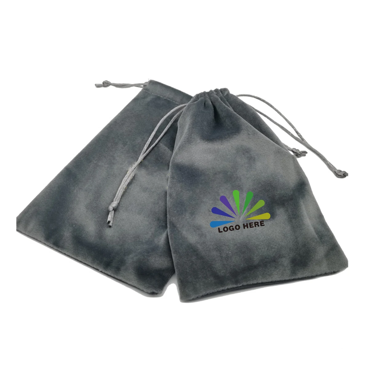 MOQ50 Personalized Velvet Jewelry Pouch with Embroidered Logo 1