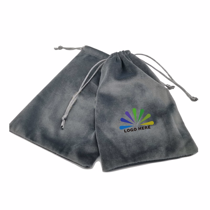 MOQ50 Personalized Velvet Jewelry Pouch with Embroidered Logo