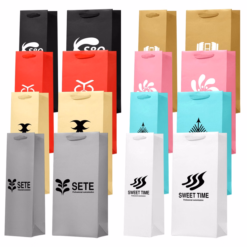 Wine Bottle Bag With Ribbon Handle