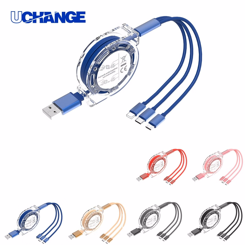 Multi Retractable Three in One Charging Cable